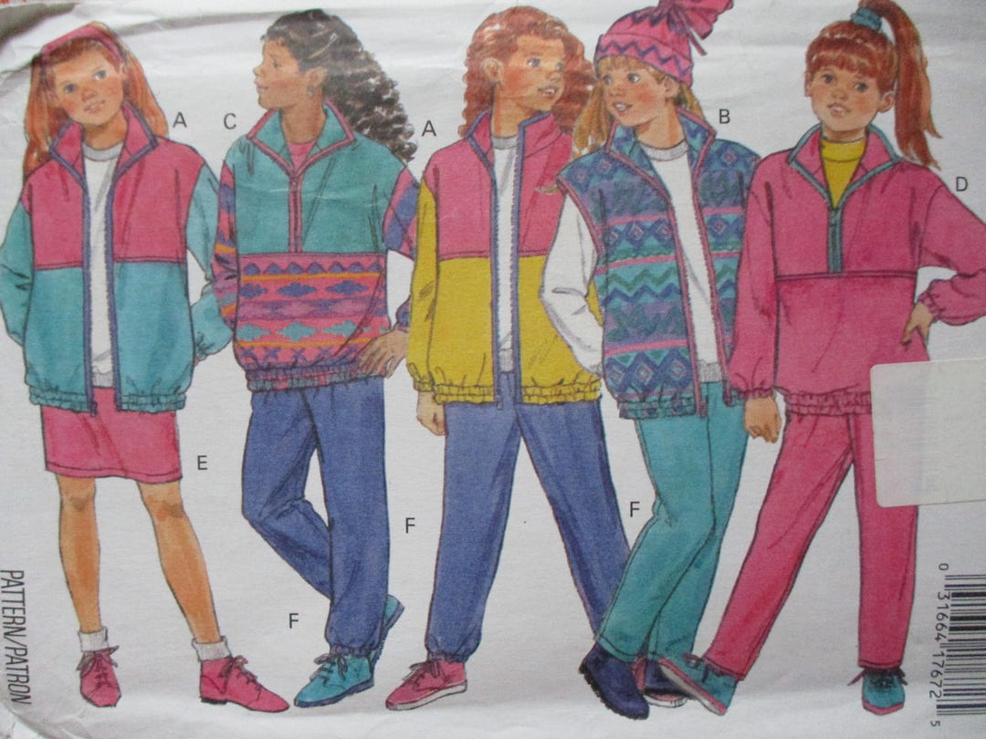 Vintage 1990s Butterick Sewing Pattern 3095 Childs Zip Front Jacket ...