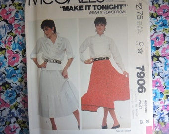 vintage 1970s McCalls sewing pattern 7906 misses skirt size 10 UNCUT