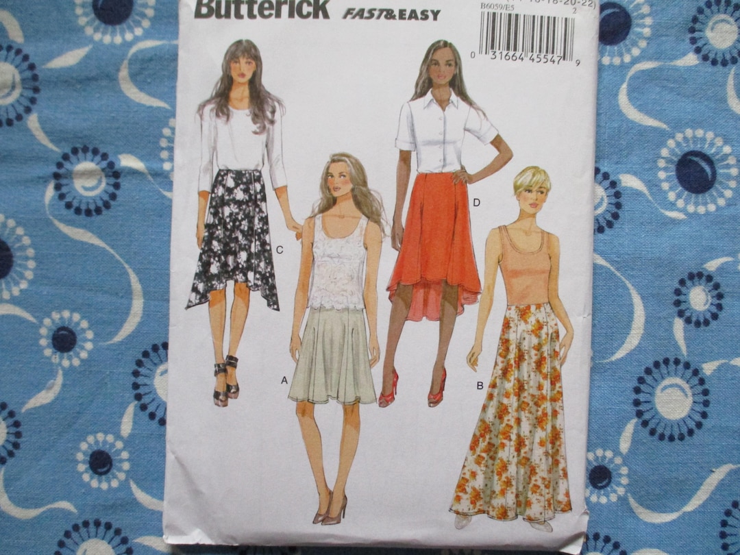 2010s Sewing Pattern Butterick 6059 Fast and Easy Skirt UNCUT Size 14 ...