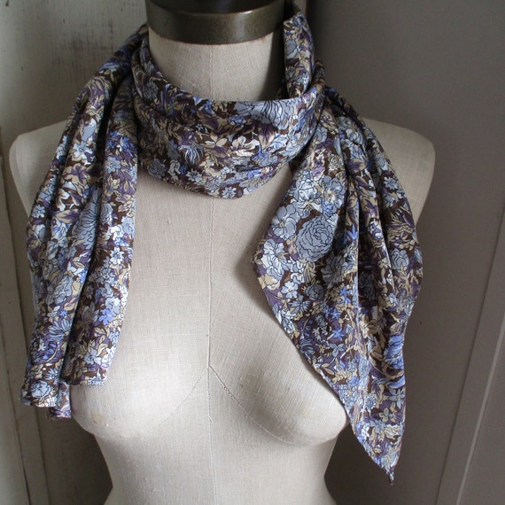 Vintage 1980s polyester scarf jacquard weave smal… - image 5