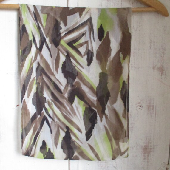 Vintage 1980s polyester scarf abstract sheer brow… - image 3