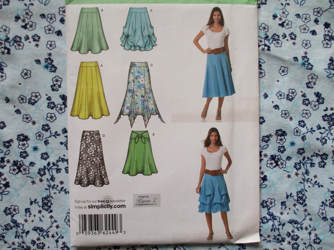 2010s Sewing Pattern Simplicity 2449 Misses Easy to Sew Pull on Skirts ...