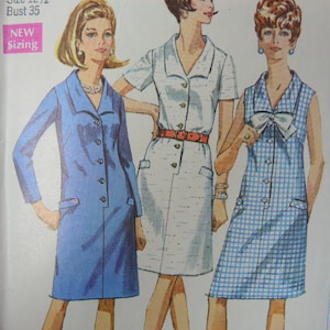 vintage 1960s Simplicity sewing pattern 7449 misses step in dress size 12 1/2
