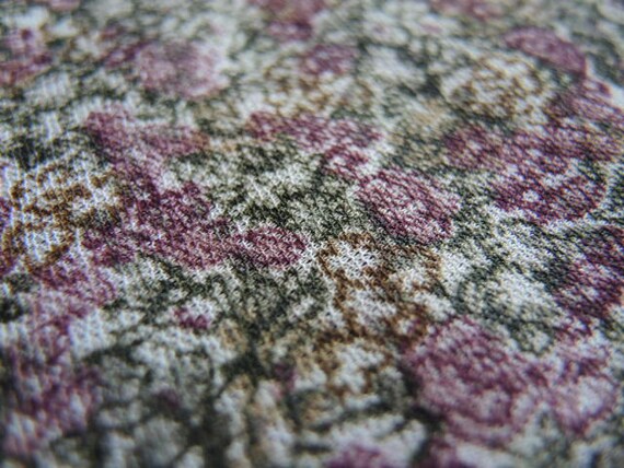 Vintage Polyester Sheer Spongy Stretch Knit Fabric Small Print