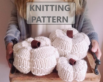 INSTANT DOWNLOAD KNiTTiNG PaTTERN ~ DIY Knit Pumpkin Pattern in Three Sizes