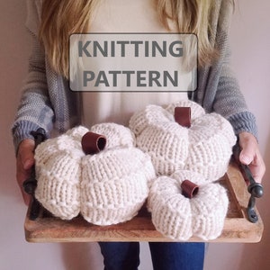 INSTANT DOWNLOAD KNiTTiNG PaTTERN DIY Knit Pumpkin Pattern in Three Sizes image 1