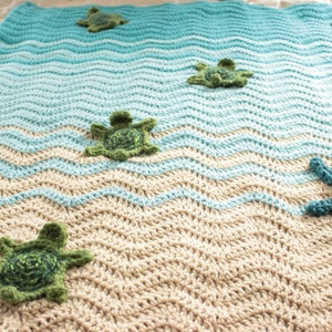 INSTANT DOWNLOAD CRoCHET PaTTERN Sea Turtle Blanket Pattern Includes Blanket, Turtles, & Starfish patterns, Crochet Sea Turtle Blanket image 2