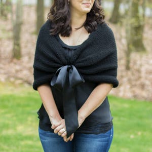 Wedding Wrap, Bridesmaid Shawl, Stole, Knit Shrug image 4