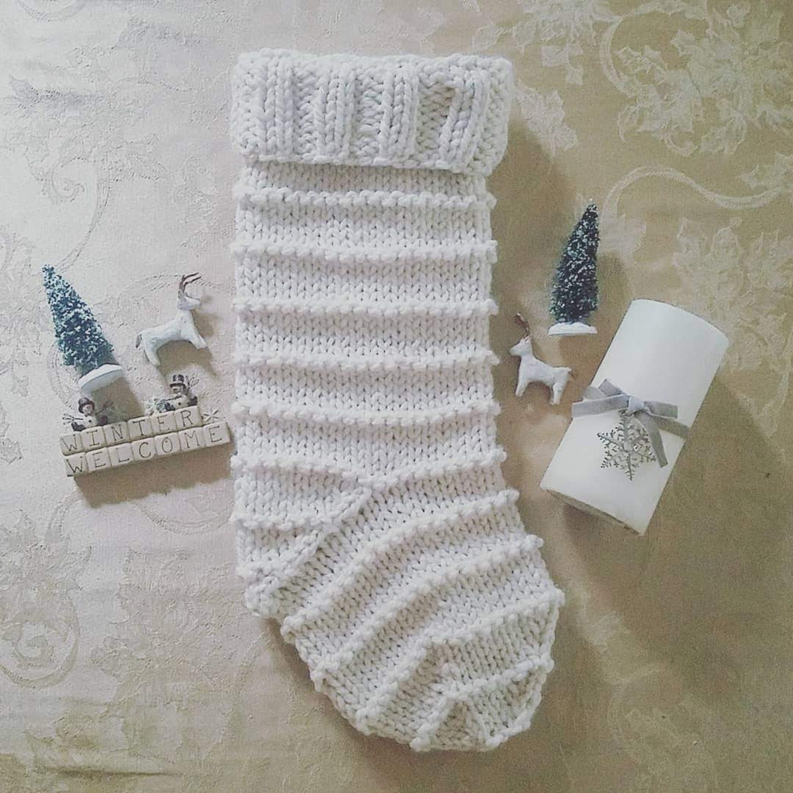 INSTANT DOWNLOAD Knitting Pattern ~ Chunky Knit Stocking Pattern - Etsy