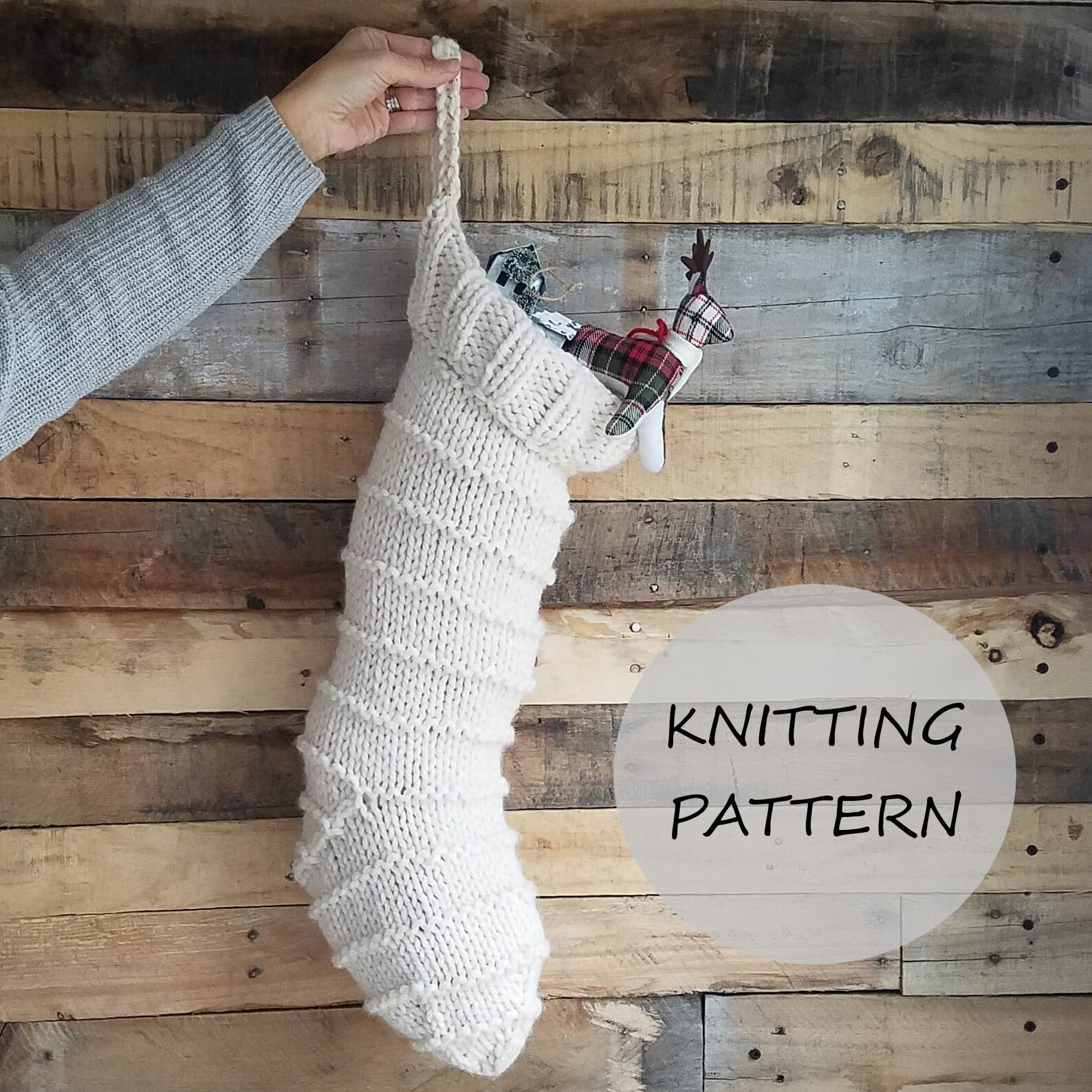 INSTANT DOWNLOAD Knitting Pattern ~ Chunky Knit Stocking Pattern - Etsy