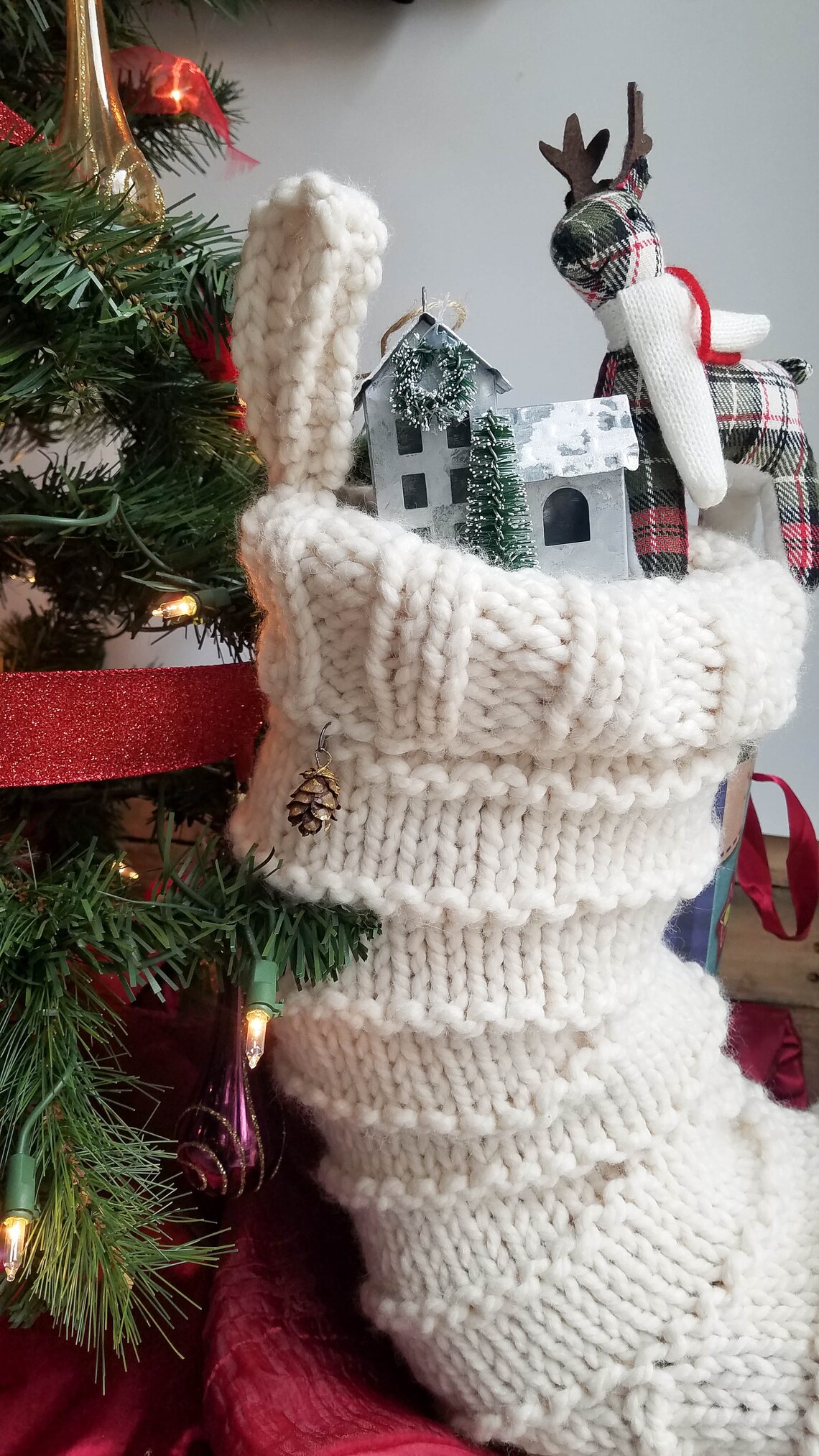 INSTANT DOWNLOAD Knitting Pattern ~ Chunky Knit Stocking Pattern - Etsy