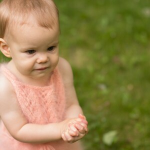 Baby dress, Angora Dress with Lace Bib image 3