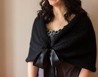 Wedding Wrap, Bridesmaid Shawl, Stole, Knit Shrug