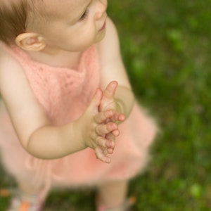 Baby dress, Angora Dress with Lace Bib image 2
