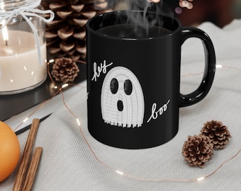 Hey Boo Ghost Mug | Halloween Coffee Tea Mug | Unique Gift | 11oz