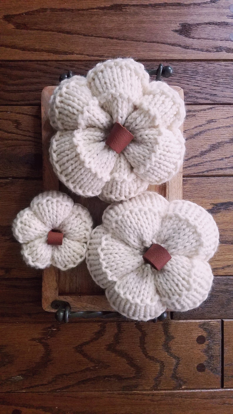 INSTANT DOWNLOAD KNiTTiNG PaTTERN DIY Knit Pumpkin Pattern in Three Sizes image 4
