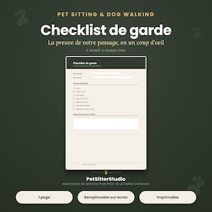 Ausfüllbare PDF-Checkliste für die Haustierbetreuung – Hundeausführer – Besuchs- und Aufgabenverfolgung