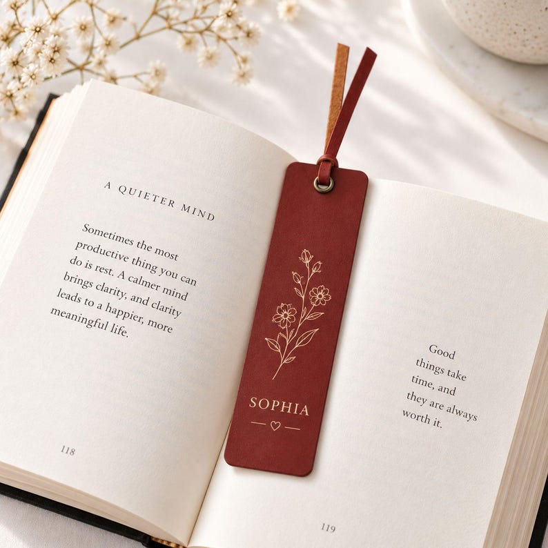 Custom Bookmark • Bookmark • Book Marks • Birth Flower Gift • Travel ...