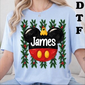 Ear Vertical Conduction Personalized Christmas Ornament Dtf Transfer, Disney Christmas Ready to ...