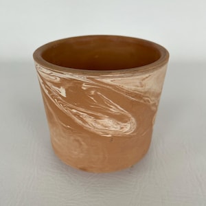 C. Ronley Handmade Terracotta Planter, Vintage Marble Swirl Garden Pot, Collectible Pottery Florence Italy