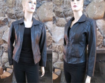 short fitted leather jackets for womens