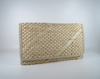 basket weave clutch bag
