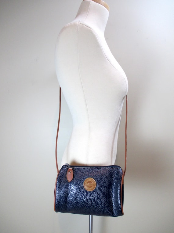 ESPRIT Navy & Brown Pebbled Vinyl Crossbody Vintag