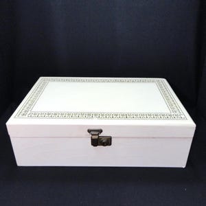 Vintage Jewelry Box, Mid Century Dresser Top Valet, White & Red Storage Case