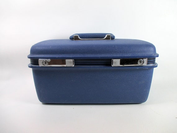 Vintage SAMSONITE Concord Train Case Blue Plastic… - image 1