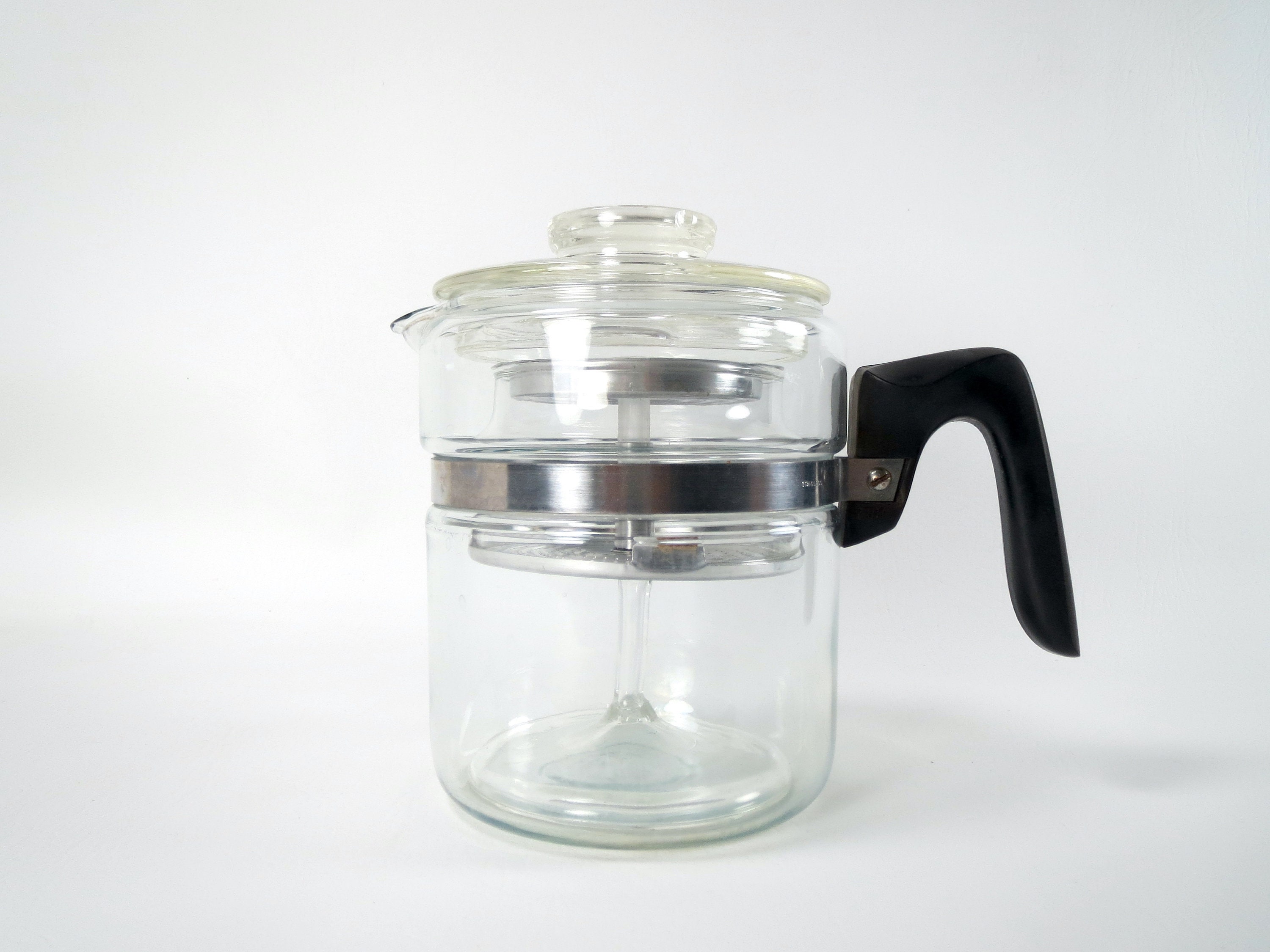 60s vintage Percmaster glass carafe coffee maker, stovetop perculator