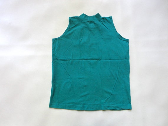 Vintage 80s 90s Mock Neck Tank Ladies Sleeveless … - image 4