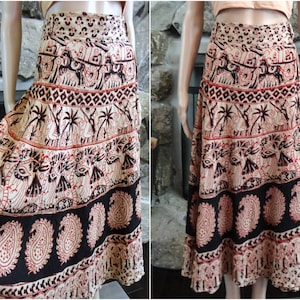Ethnic Wrap Around Skirt Long Etsy UK