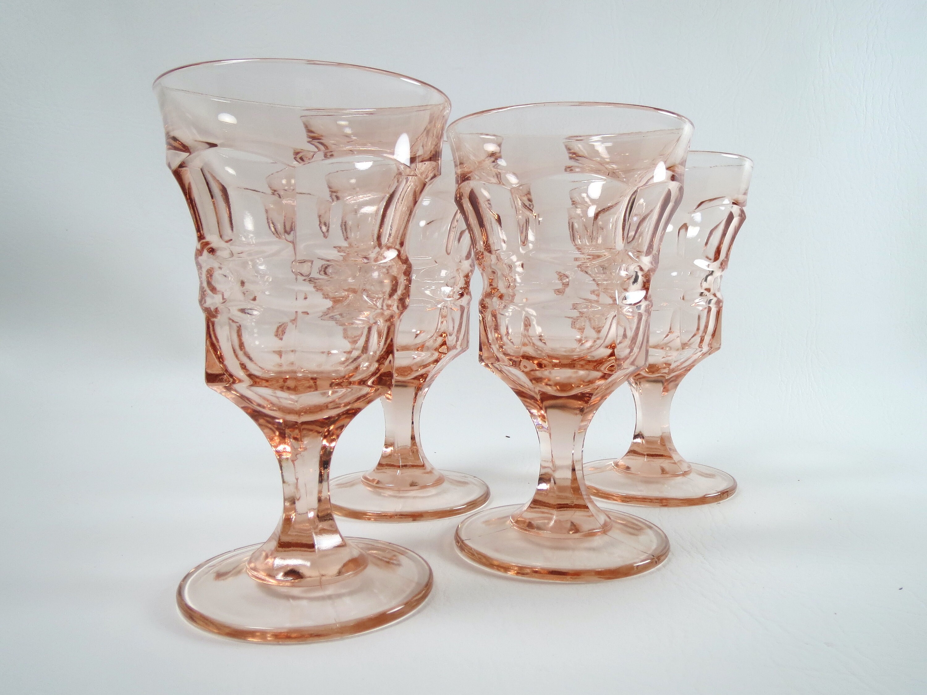 Vintage Art Deco Thin Unique Fine Glassware, Set of 3 Special Elegant  Handblown Handmade Coloured Wine Glasses 