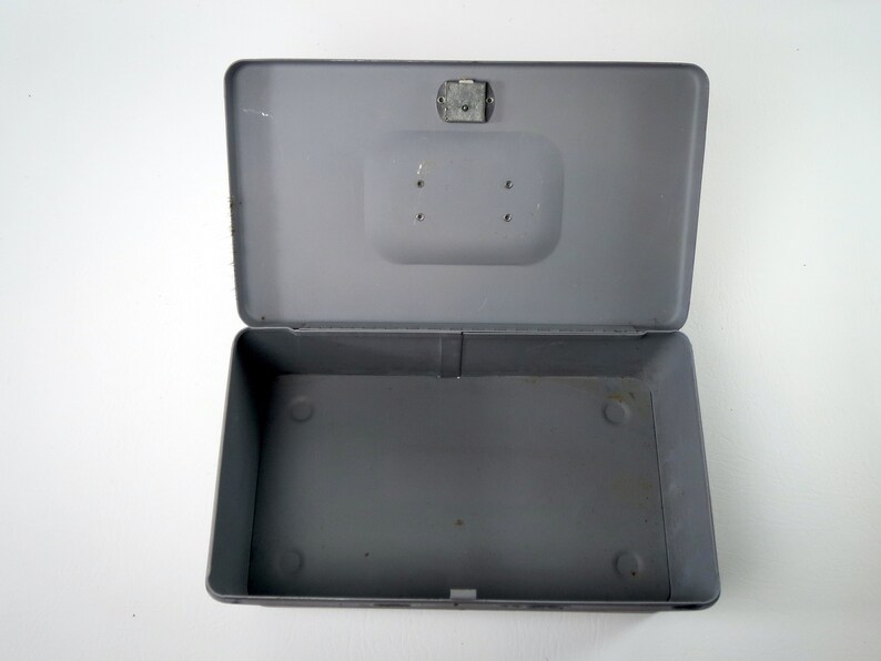 Vintage Swanco Locking Metal Box W/ Key Industrial Storage Bin Etsy