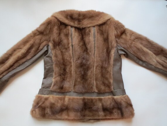 Vintage Fur Jacket Light Brown Fur Coat Leather & Fur… - Gem