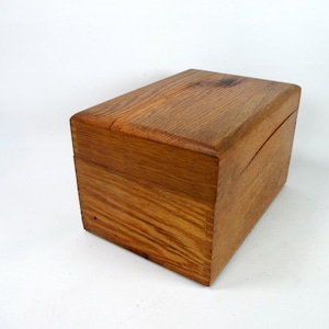 Antike Eiche 4 x 6 Karteikasten mit Teiler Finger Gelenk Scharniere Holzkiste Vintage Rezept Box Lift Deckel Vorratsbehälter