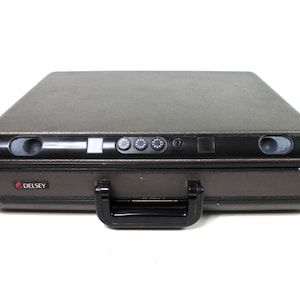 Delsey Hard Shell Briefcase, Vintage Attaché, Locking Laptop Bag, Document Case, Travel Carry On