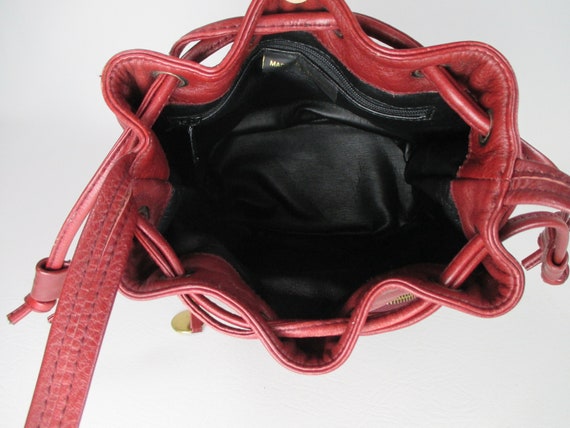 Maroon Genuine Leather Bucket Bag Sereta Crossbod… - image 9