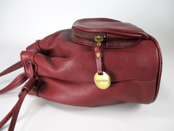 Maroon Genuine Leather Bucket Bag Sereta Crossbod… - image 4