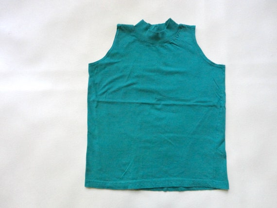 Vintage 80s 90s Mock Neck Tank Ladies Sleeveless … - image 3