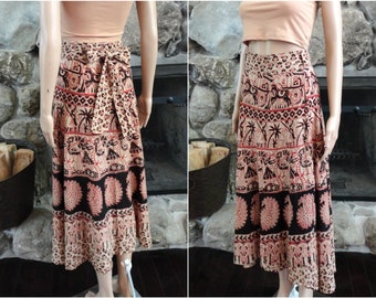 African batik maxi skirt アフリカンバティックマキシスカート