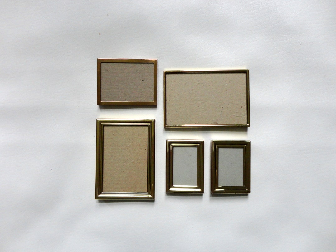 Vintage 5 Pc Brass Gallery Wall Frame Set Mismatched Collage Etsy