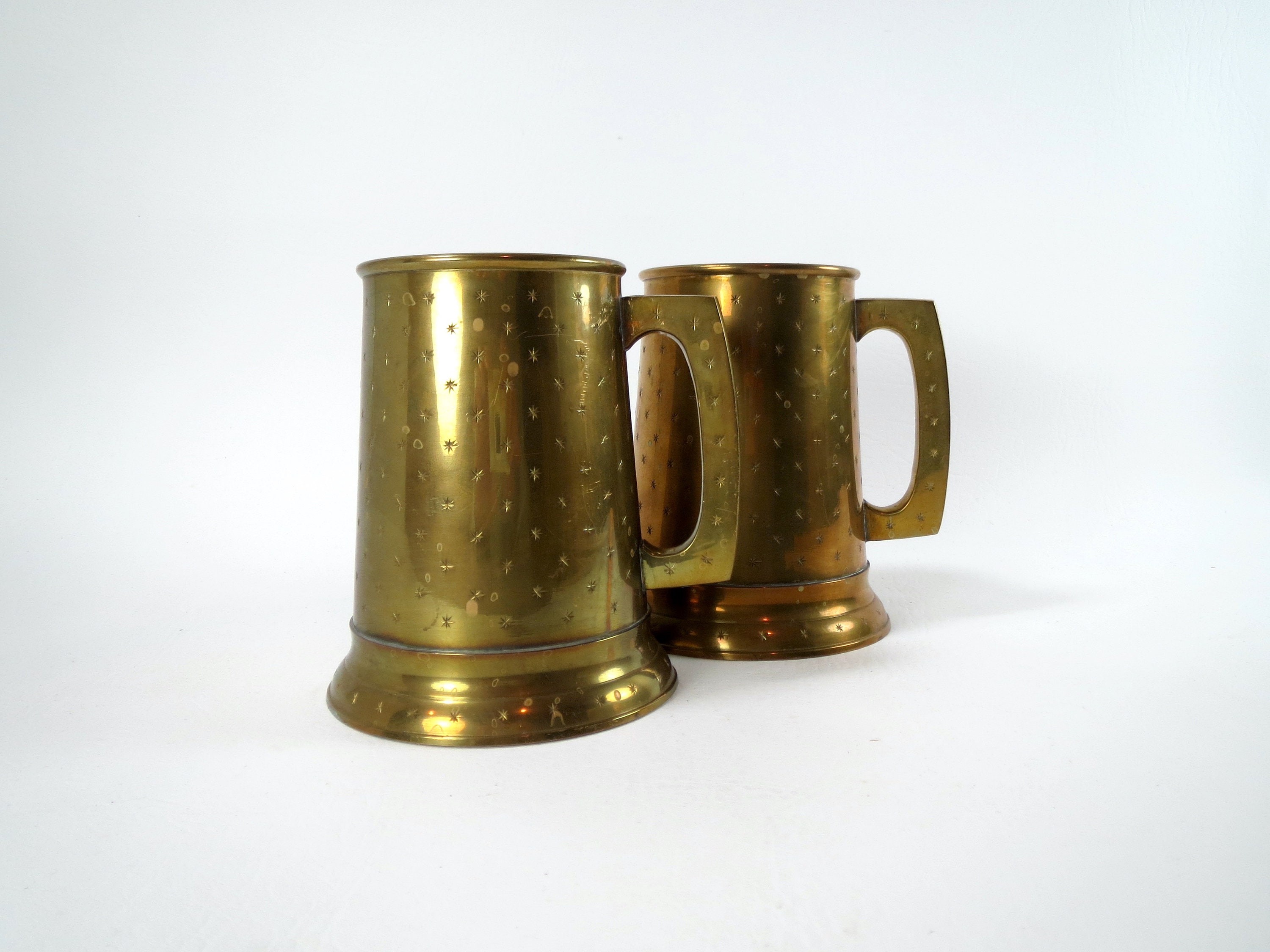 Vintage Danish Scanmalay Hot Toddy Glasses With Brass Holders,  Canada