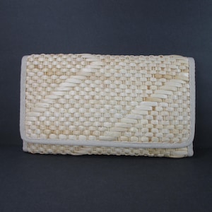 NEW Vintage Dead Stock Woven Straw Clutch Bag Basket Weave Purse Summer Handbag Clutch Purse Natural Straw Bag Vintage Purse Made in Italy