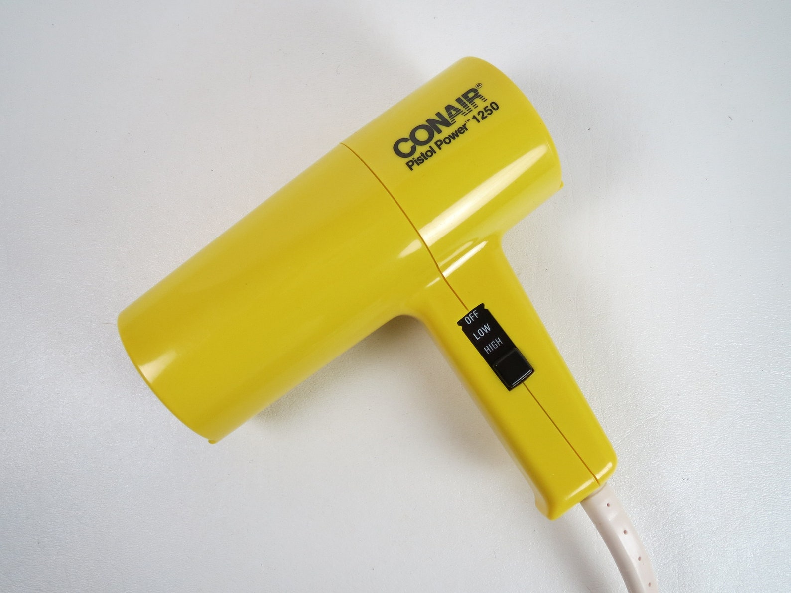 1980s Vintage Yellow Hair Dryer Conair Pistol Power 1250 Etsy