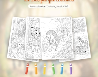 Tweetalig Spaans-Engels kleurboek · Het bos dat we hebben laten groeien / El Bosque que crecimos · 21 pagina's · Leeftijd 3-7 jaar · PDF