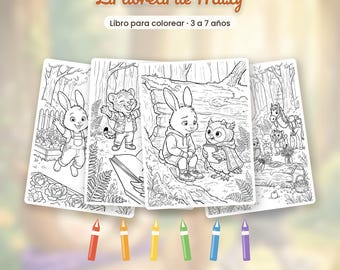 Libro para colorear en español · La libreta de Maxy · 21 láminas con el cuento · Niños 3-7 · PDF descarga