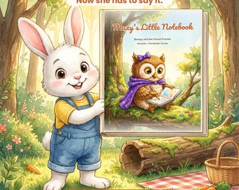 Kids storybook PDF + FREE coloring book · Maxy's Little Notebook · Speaking up and listening story ages 3-7 · Instant download printable