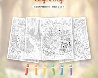 Compi's Kaart Kleurboek · 22 Kleurplaten met het complete verhaal · Kinderen van 3-7 jaar · Direct te downloaden printbaar PDF-bestand