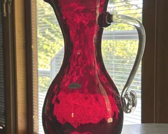 Blenko pitcher ruby red